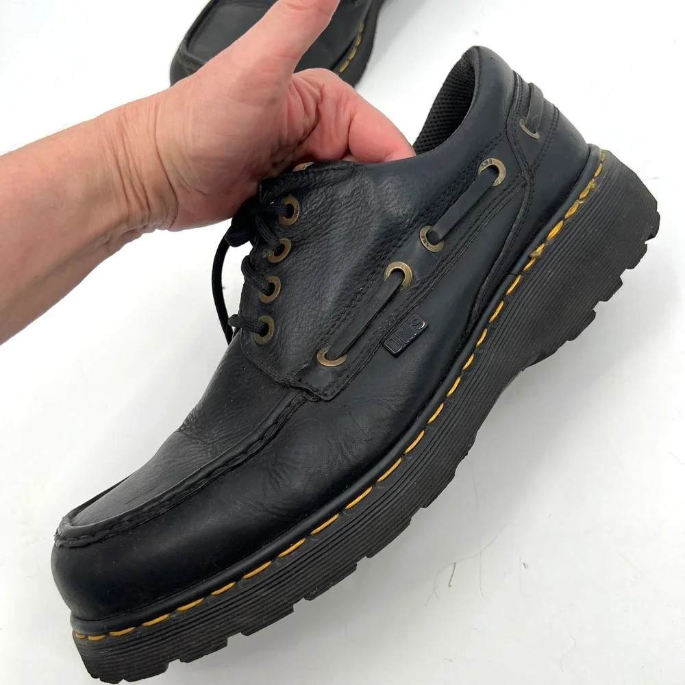 Men's Vintage Dr. Martens Made in England Lowell 9523 Black Leather Size 13 Docs